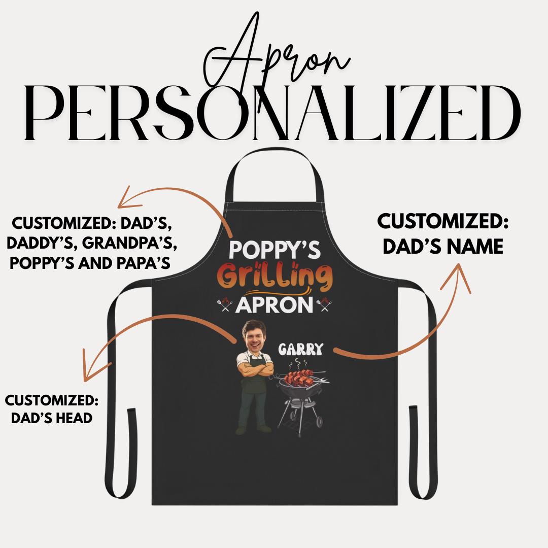 Grilling Apron for BBQ Lovers Custom Grilling Apron for Dad, Grandpa, Poppy, Papa, or Daddy Gift for Him Father's Day, Birthday, Christmas