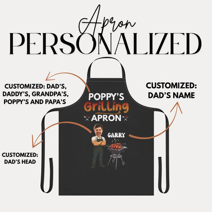 Grilling Apron for BBQ Lovers Custom Grilling Apron for Dad, Grandpa, Poppy, Papa, or Daddy Gift for Him Father's Day, Birthday, Christmas