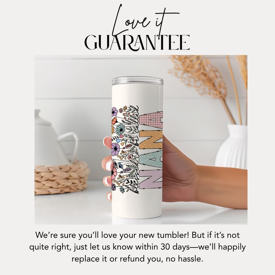 Personalized Nana 20oz Skinny Tumbler with Straw Cute Nana Gift Nana Gift Nana Tumbler Nana Travel Cup Nana Coffee Mug Best Grandma Tumbler