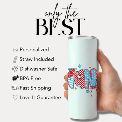 Personalized Nana 20oz Skinny Tumbler with Straw Customized with Grandkid Names Nana Gift Nana Travel Cup Nana Coffee Mug Grandma Tumbler