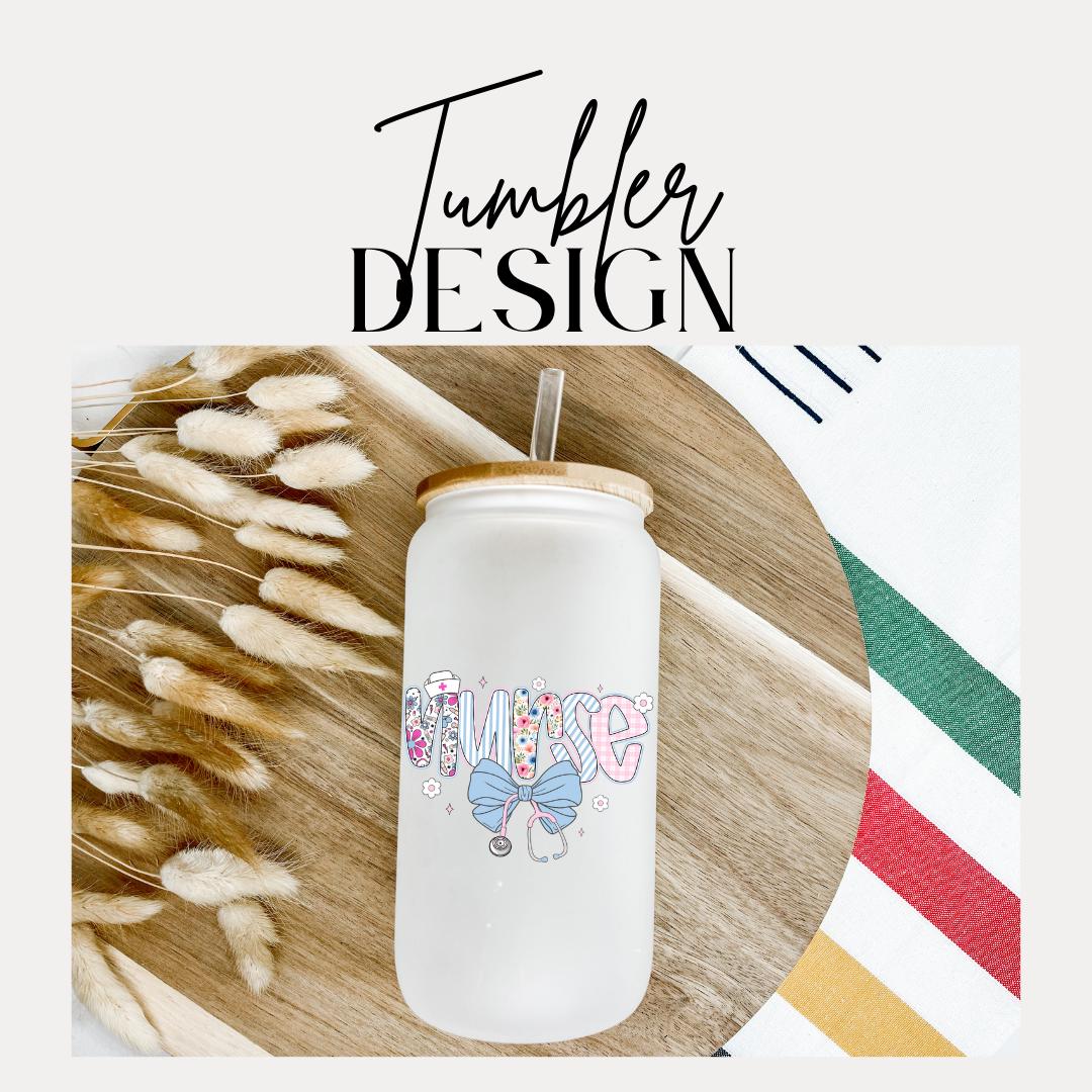 Nurse Life 16oz Frosted Glass Tumbler with Bamboo Lid & Straw Cute Medical Themed Iced Coffee Cup Aesthetic Nurse Gift Nurse Appreciation