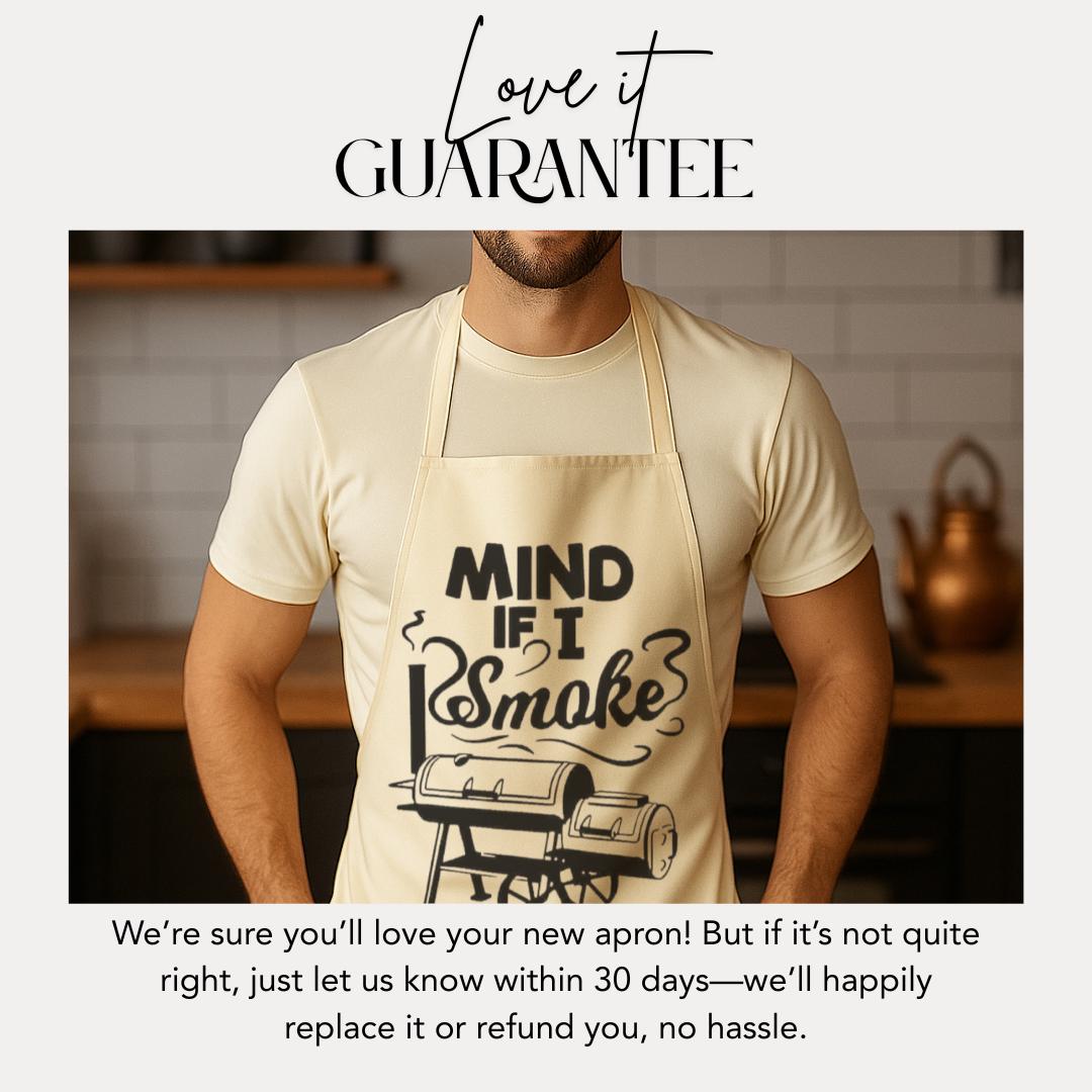 Funny BBQ Apron Mind If I Smoke Apron Grill Apron for Him BBQ Gift for Him Perfect Father's Day Apron for Chef Pitmaster or Smoker King