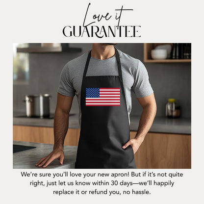 USA Flag Apron BBQ Grill Gift for Men 4th of July Chef Apron Patriotic Cooking Apron Chef Apron for Outdoor Grilling Father's Day Present