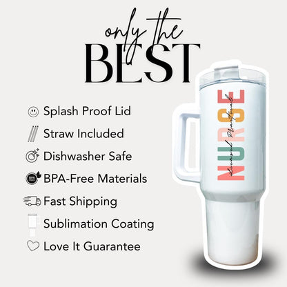 Personalized Licensed Practical Nurse 40oz Tumbler with Straw Nurse Appreciation Gifts LPN Travel Cup Gift for LPN Tumbler Coffee Cup