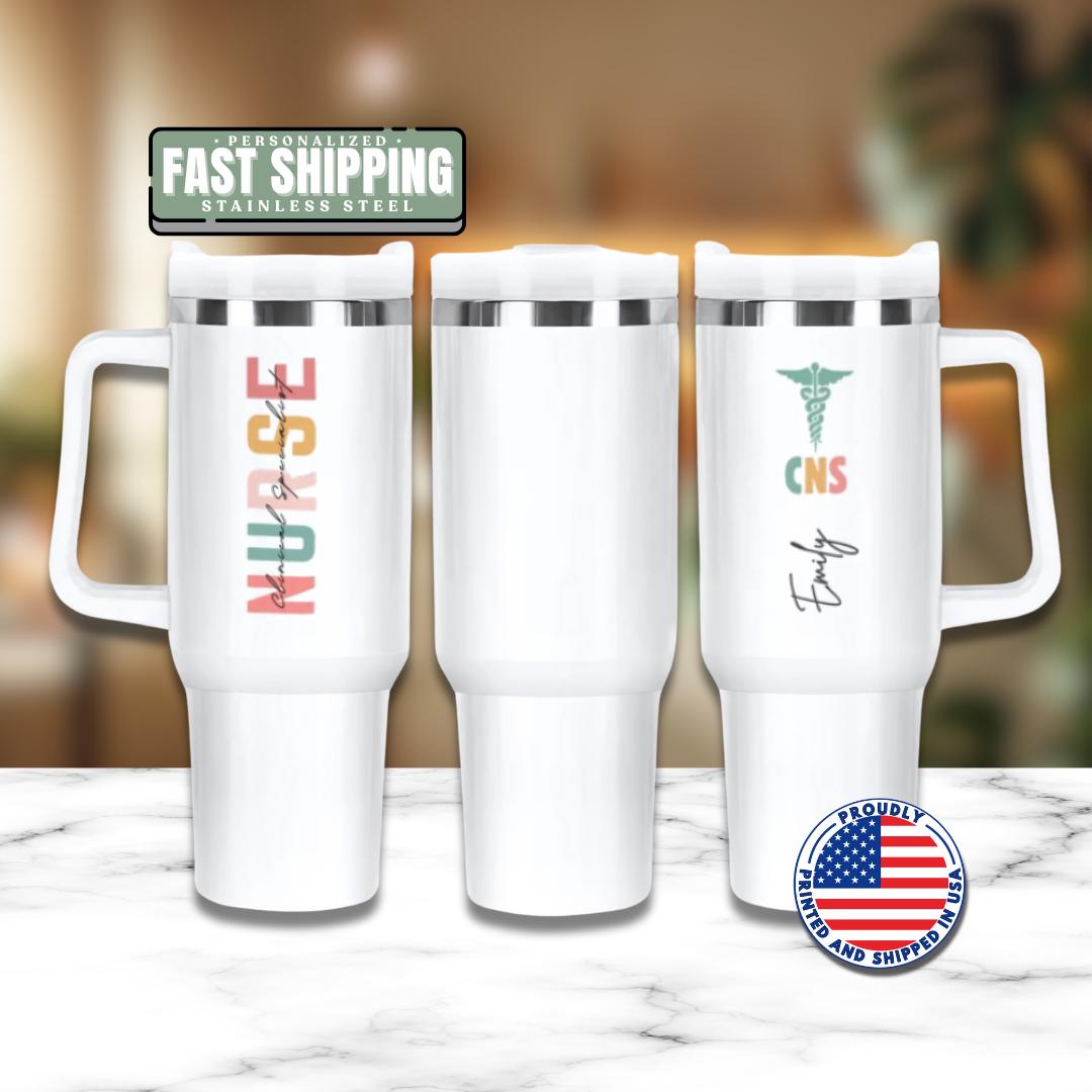 Personalized Clinical Nurse Specialist 40oz Tumbler with Straw Nurse Appreciation Gifts CNS Travel Cup Gift for CNS Tumbler Coffee Mug