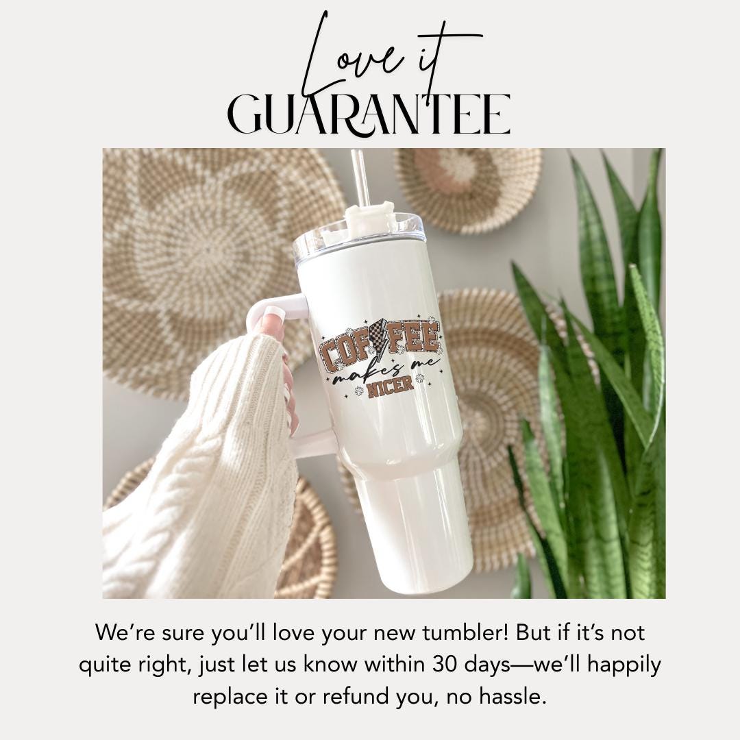 Coffee Makes Me Nicer Tumbler 40oz Funny Mug with Straw & Handle Perfect Coffee Lover Tumbler Gift for Coffee Addict Best Coffee Gift Ever
