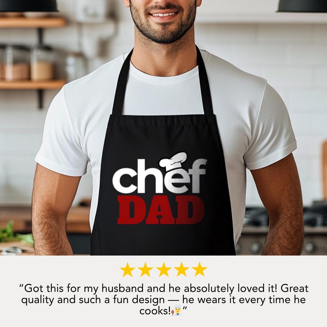 Chef Dad Apron Father's Day Apron Chef Apron Gift for Chef Kitchen Apron for Men Father's Day Apron for Dad Gift for BBQ & Kitchen King