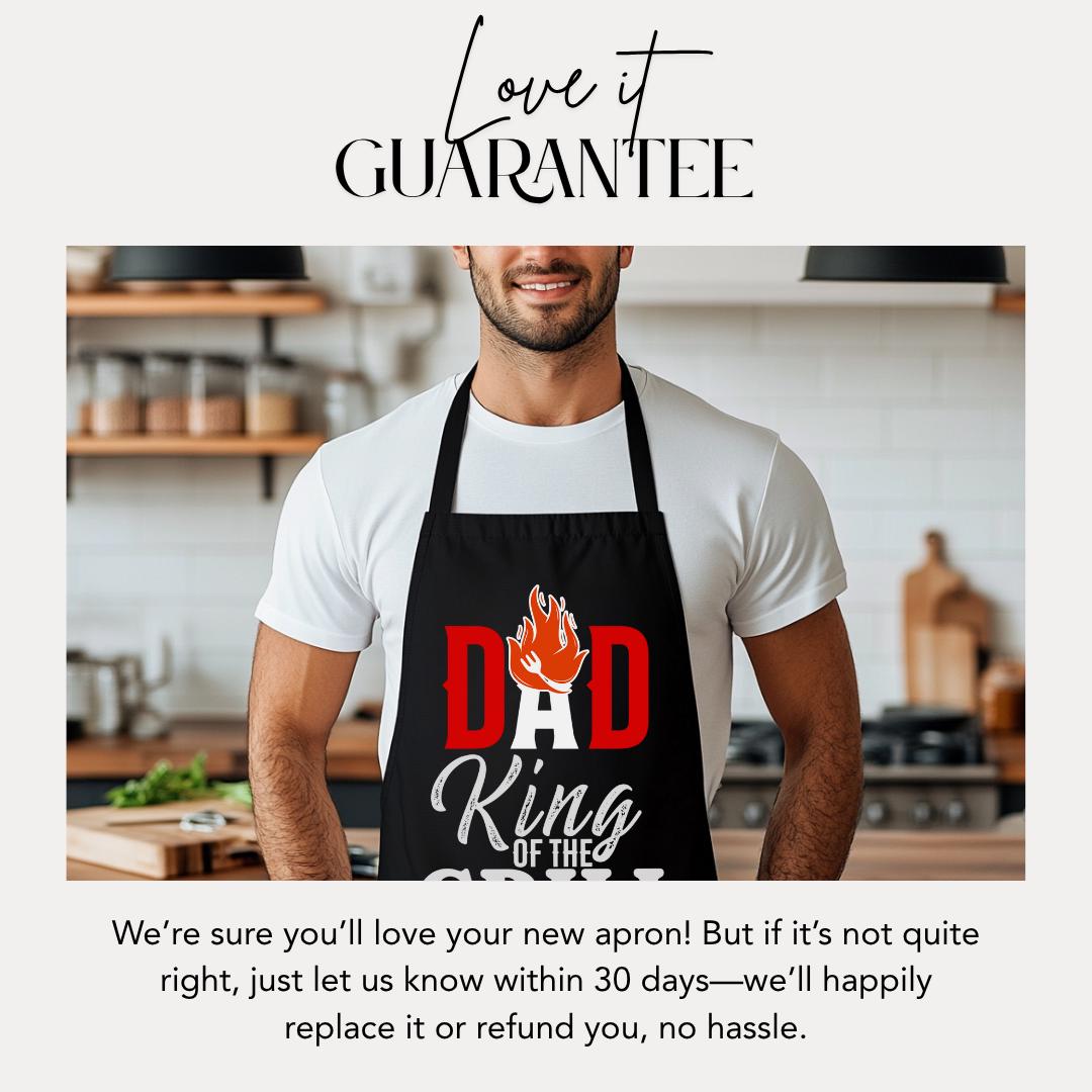 Dad Apron King of the Grill Gift for Dad BBQ Apron Father's Day Cooking Apron Grilling Gear BBQ Apron for Him Grill Master Apron for Men
