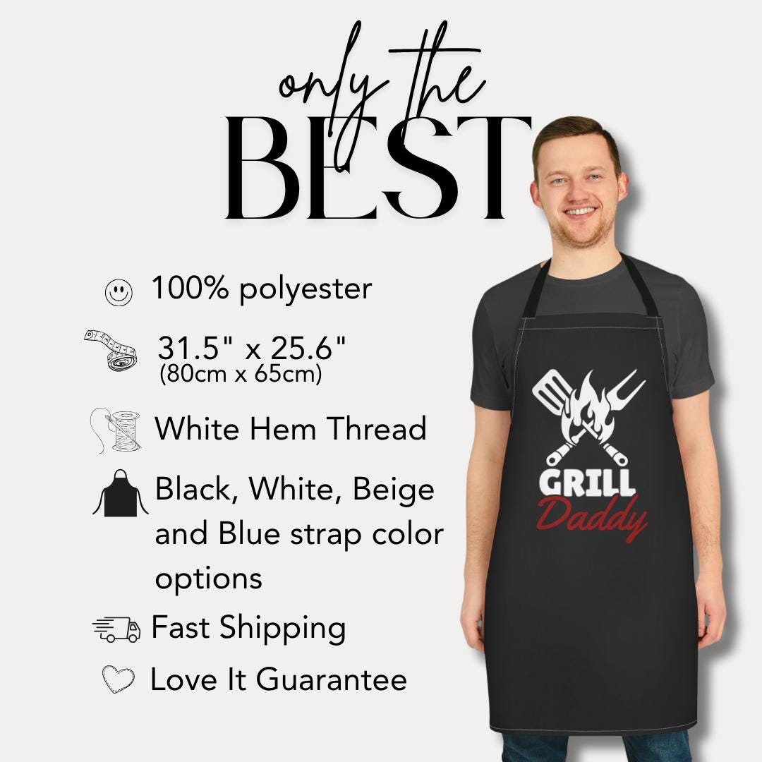 Personalized Grill Daddy Apron Custom Dad or Grandpa Gift for Dad or Grandpa Father's Day Gift Unique BBQ Apron Grilling Apparel Apron Gift
