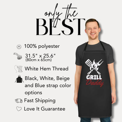 Personalized Grill Daddy Apron Custom Dad or Grandpa Gift for Dad or Grandpa Father's Day Gift Unique BBQ Apron Grilling Apparel Apron Gift