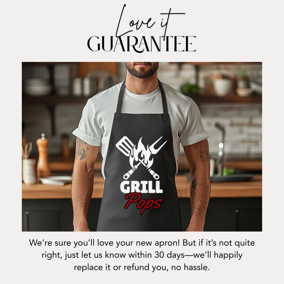 Personalized Grill Daddy Apron Custom Dad or Grandpa Gift for Dad or Grandpa Father's Day Gift Unique BBQ Apron Grilling Apparel Apron Gift