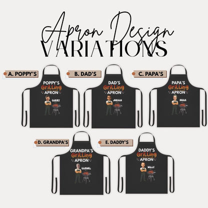 Grilling Apron for BBQ Lovers Custom Grilling Apron for Dad, Grandpa, Poppy, Papa, or Daddy Gift for Him Father's Day, Birthday, Christmas