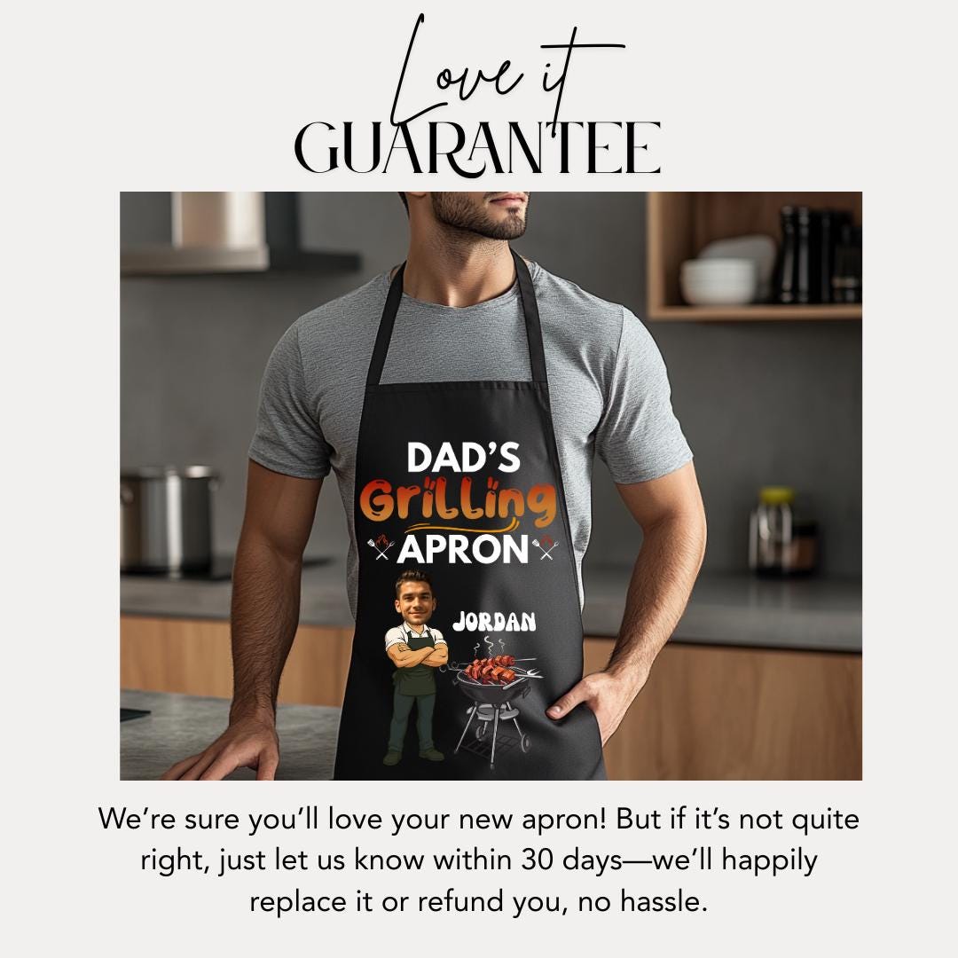 Grilling Apron for BBQ Lovers Custom Grilling Apron for Dad, Grandpa, Poppy, Papa, or Daddy Gift for Him Father's Day, Birthday, Christmas