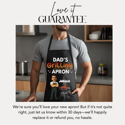 Grilling Apron for BBQ Lovers Custom Grilling Apron for Dad, Grandpa, Poppy, Papa, or Daddy Gift for Him Father's Day, Birthday, Christmas