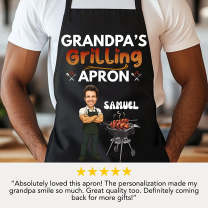 Grilling Apron for BBQ Lovers Custom Grilling Apron for Dad, Grandpa, Poppy, Papa, or Daddy Gift for Him Father's Day, Birthday, Christmas