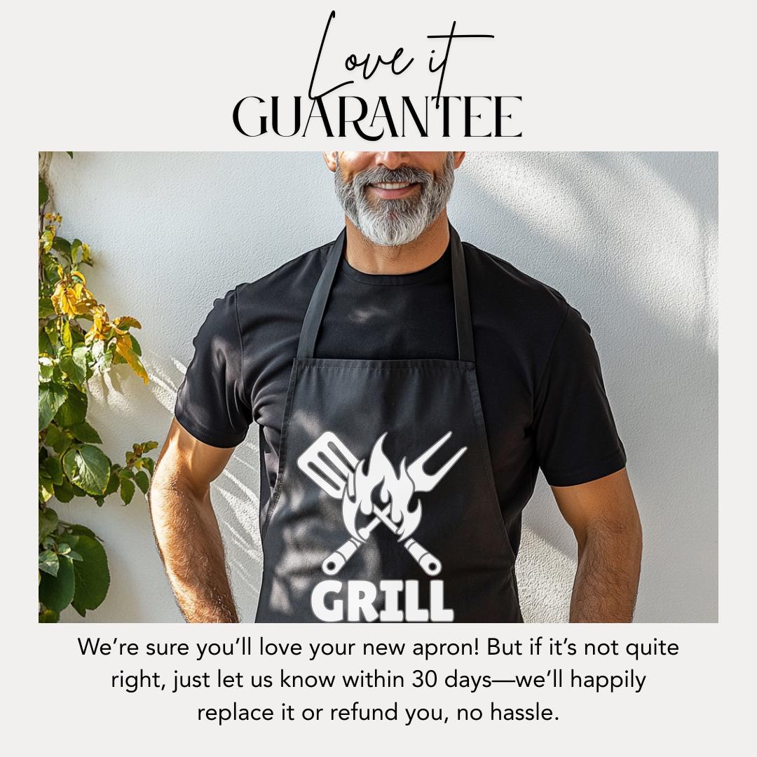Personalized Grill Apron for Dad and Grandpa Chef Gift BBQ Accessories Cooking Apron Funny Kitchen Apron Gift for Dad and Grandpa