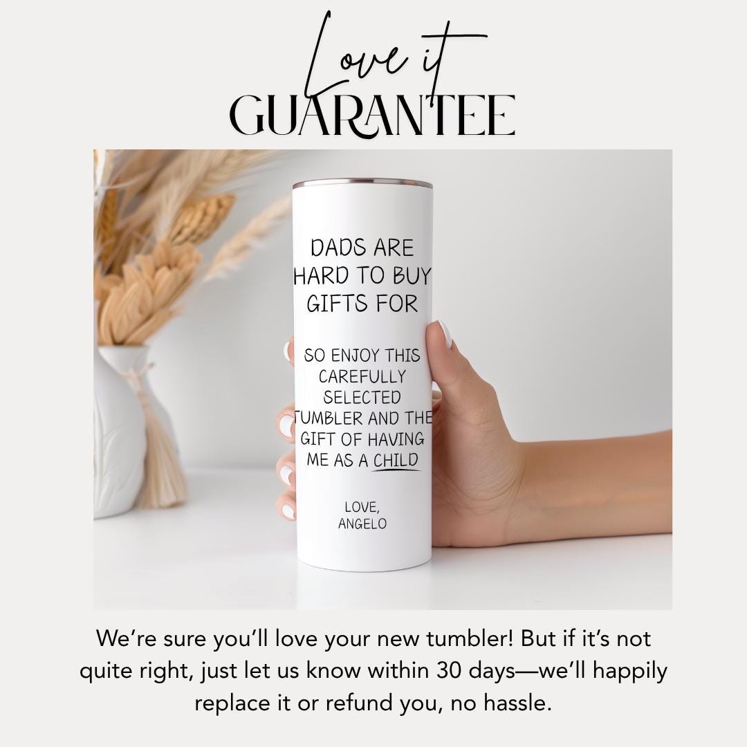 Funny Dad Tumbler Gift “Dads Are Hard to Buy Gifts For Personalized Fathers Day 20oz Travel Mug for Dad Custom Gift from Son Daughter Kids