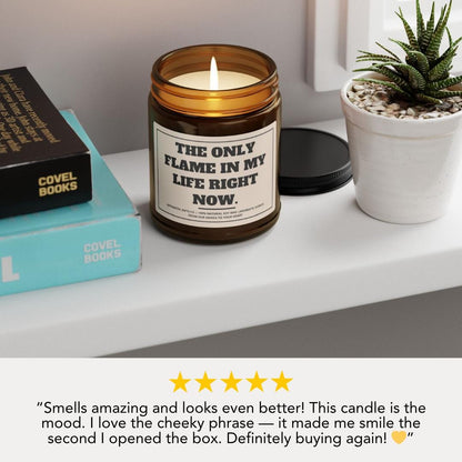 Funny Scented Soy Candle Gift - "The Only Flame In My Life Right Now"