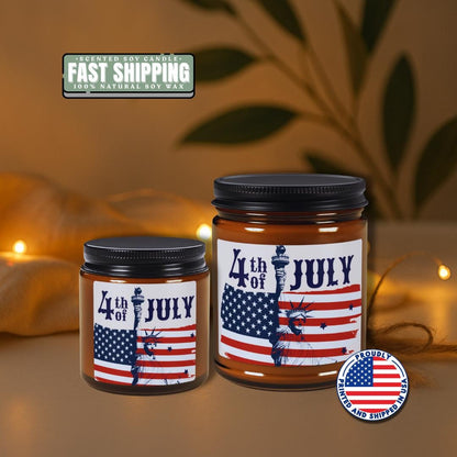 4th of July Scented Soy Candle: Liberty & USA Flag