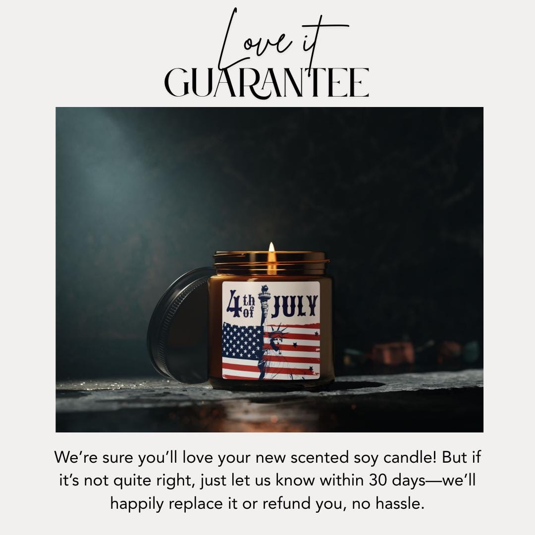 4th of July Scented Soy Candle: Liberty & USA Flag
