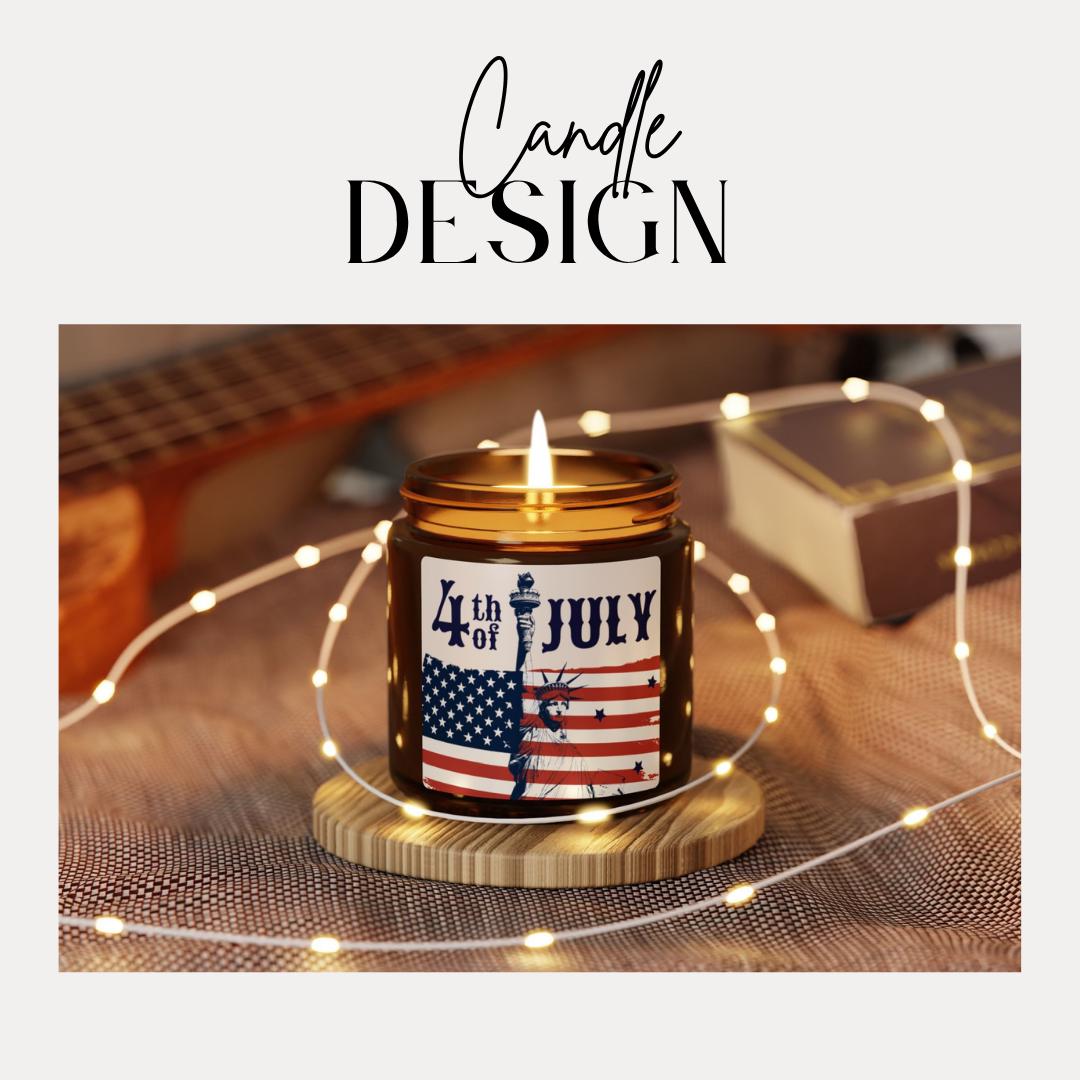4th of July Scented Soy Candle: Liberty & USA Flag