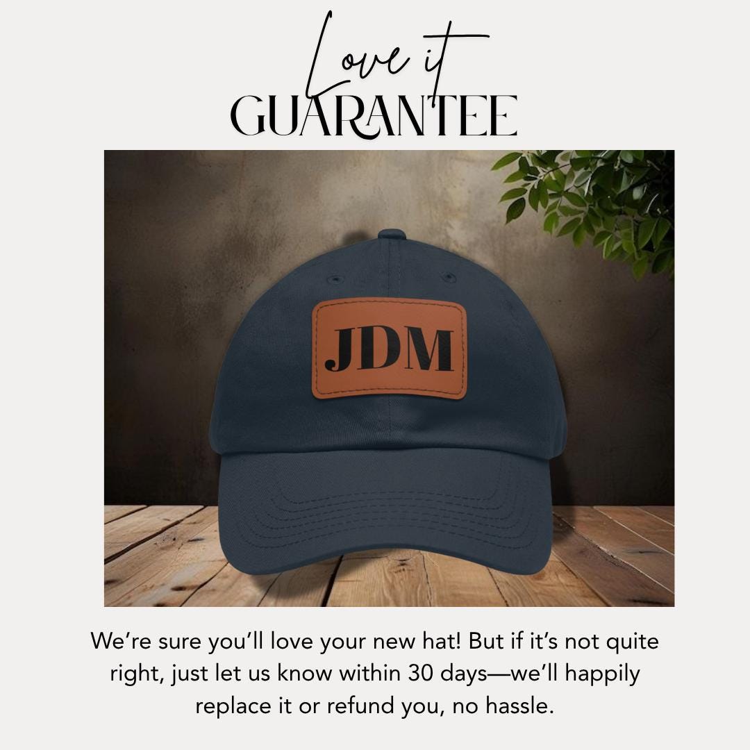 Personalized Initial Hat with Leather Patch Custom Monogram Baseball Cap Custom Initial Hat Unique Gift for Him or Her Stylish Everyday Cap