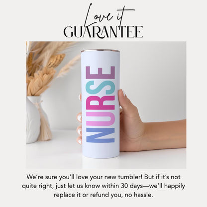 Personalized Registered Nurse 20 oz Skinny Tumbler with Straw Cute Nurse Appreciation Gift Gift for RN Nurse Week Tumbler Nurse Coffee Mug