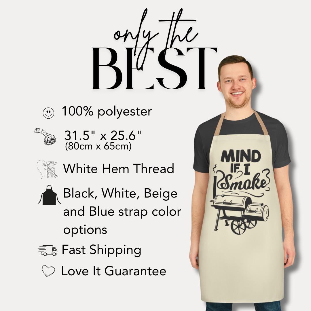 Funny BBQ Apron Mind If I Smoke Apron Grill Apron for Him BBQ Gift for Him Perfect Father's Day Apron for Chef Pitmaster or Smoker King