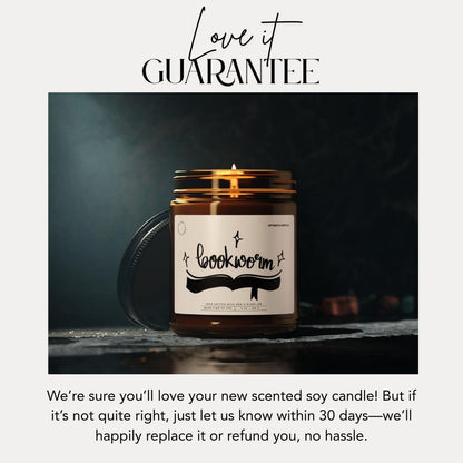 Bookworm Scented Soy Candle, Book Lover Gift