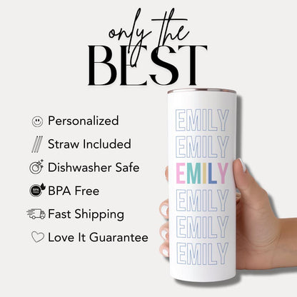 Personalized Name Tumbler for Her Custom Tumbler Teacher Gift, Bridesmaid Cup, Best Friend Birthday Present Custom Tumbler Gift Idea for Her