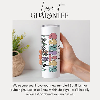Personalized Retirement Tumbler 2025 20oz Skinny Tumbler with Straw Cute Gift for Retired Teacher, Nurse, Mom, Coworker Travel Cup for Women