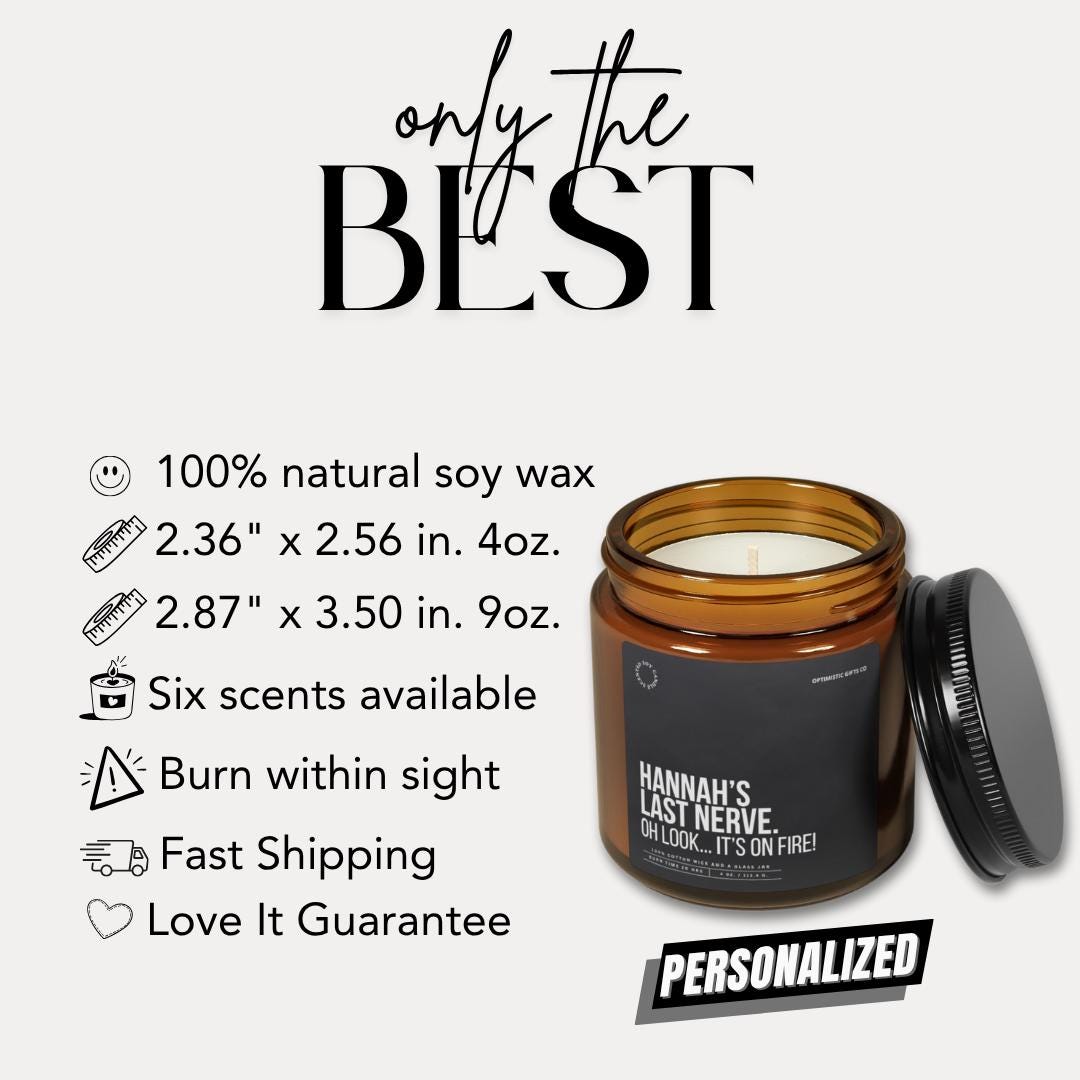 Personalized Funny Scented Soy Candle Custom Name Candle Gift for Friends Women Coworkers Birthday Mothers Day Friendship Gift Idea