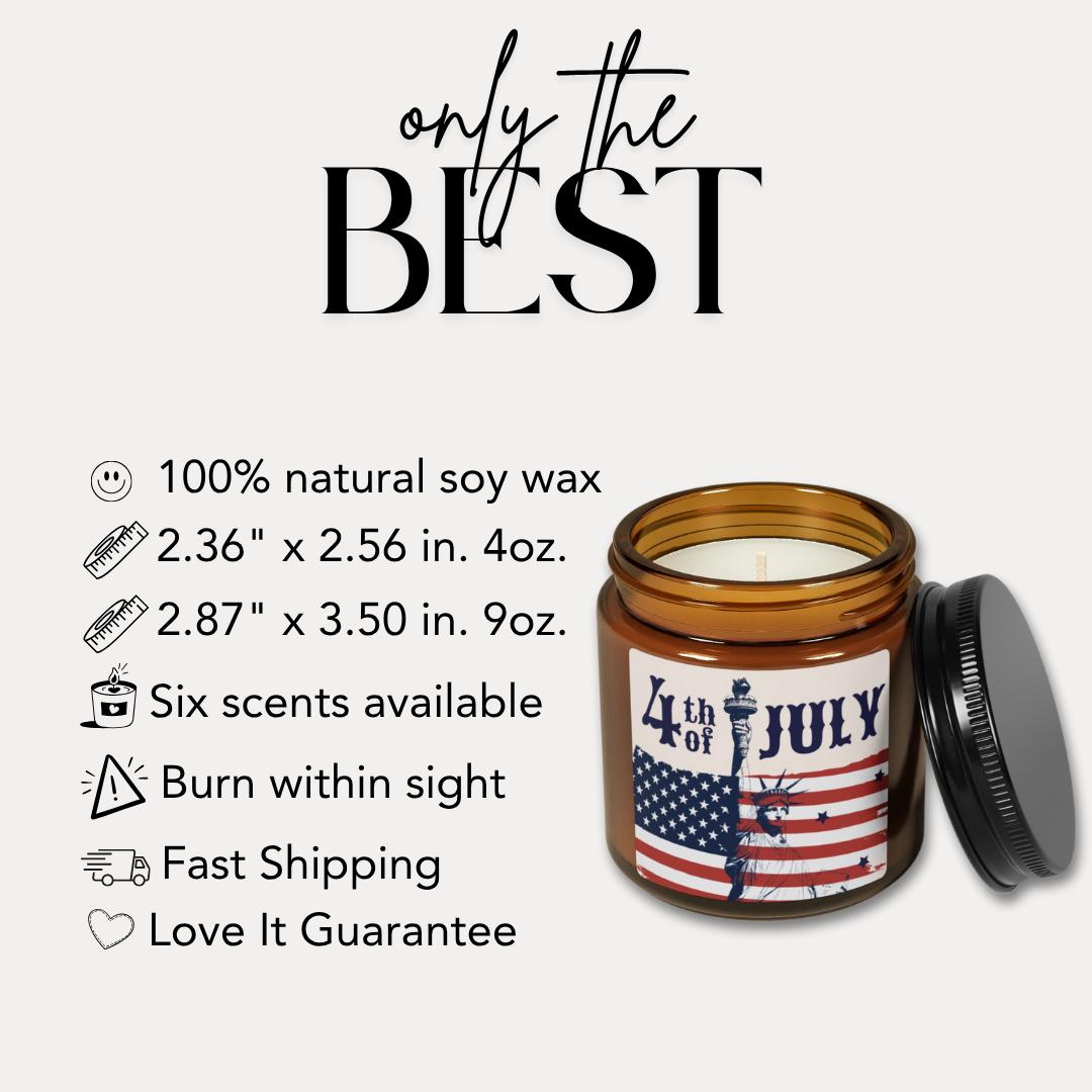 4th of July Scented Soy Candle: Liberty & USA Flag