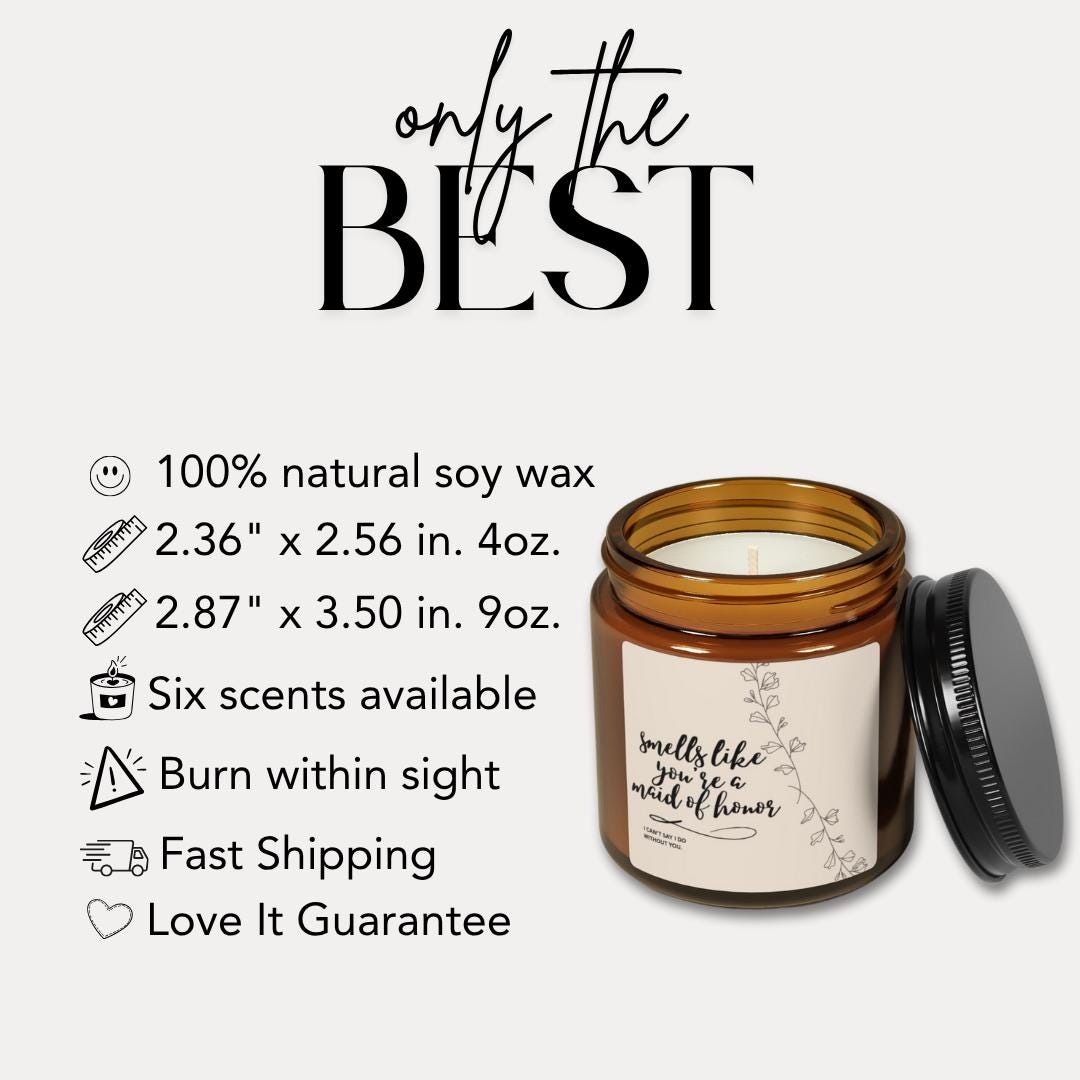 Maid of Honor Proposal Candle, Scented Soy Wax Candle