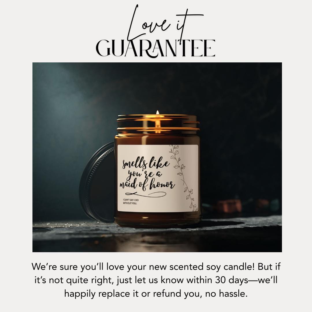 Maid of Honor Proposal Candle, Scented Soy Wax Candle