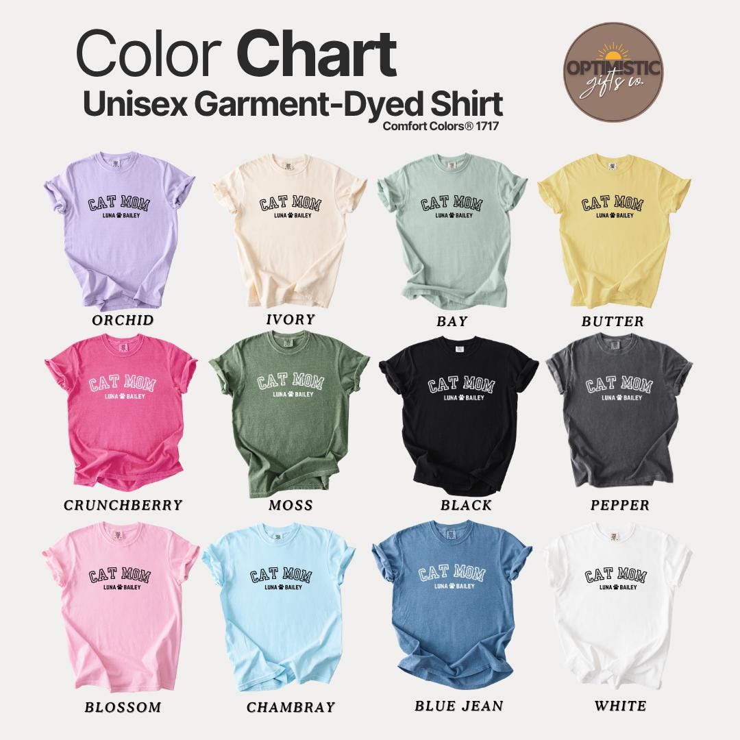 Personalized Cat Mom T-shirt Comfort Colors Custom Cat Mom Gift Idea Cat Lover Gift Tee Cat Mom Shirt Cute Cat Parent Owner Gift Pet Lovers