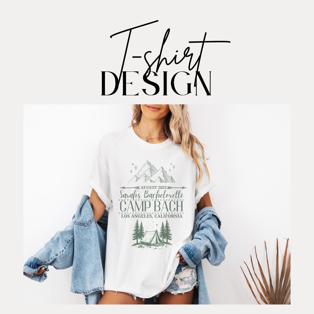 Personalized Bachelorette Camping T-shirt Comfort Colors Custom Bulk Camp Bach Bachelorette Shirt Bridal Party T-Shirt Bride Tribe Gift Idea