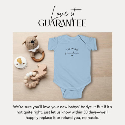 I Love My Grandma Infant Fine Jersey Bodysuit Sweet Infant Onesie for Baby Girl or Boy Grandma Gift Idea Grandmother Present Grandbaby Gift