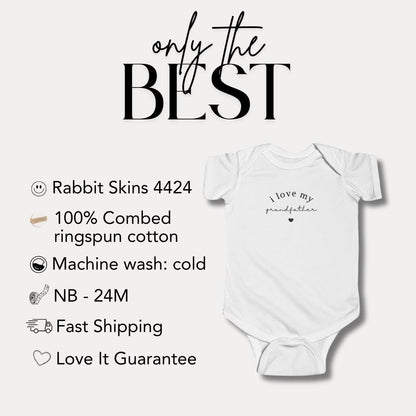 I Love My Grandfather Infant Fine Jersey Bodysuit Adorable Gift for Baby from Grandpa Cute Newborn Bodysuit Grandparents Day Baby Clothing