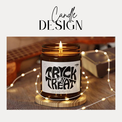 Trick or Treat Halloween Scented Soy Candle Spooky Cozy Vibes for Fall Nights Spooky Season Gift Fall Aromatherapy Candle Gift for Halloween