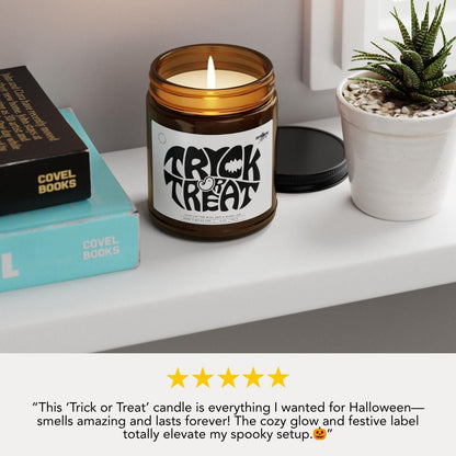 Trick or Treat Halloween Scented Soy Candle Spooky Cozy Vibes for Fall Nights Spooky Season Gift Fall Aromatherapy Candle Gift for Halloween