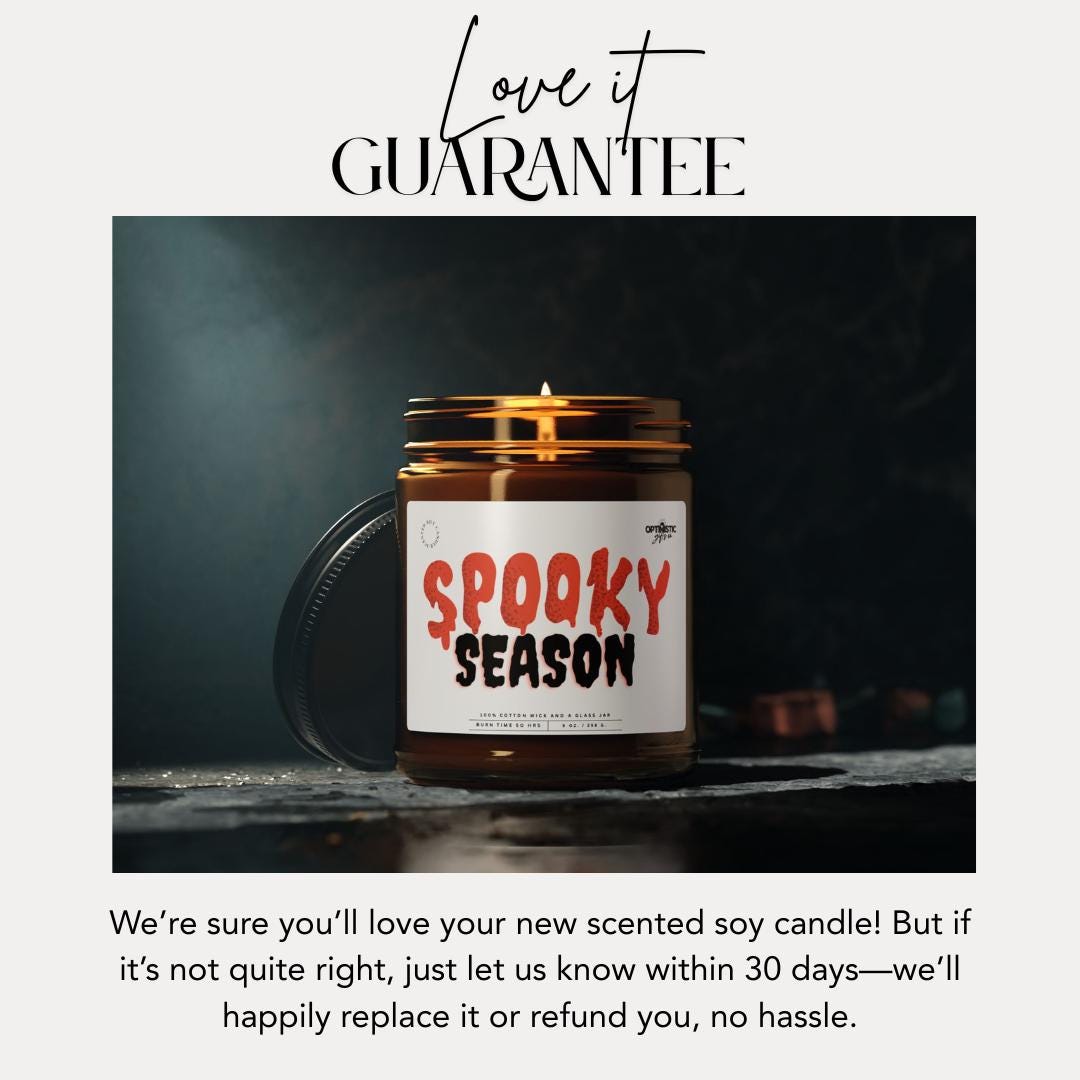 Spooky Season Scented Soy Candle Halloween Decor Cozy Vibes Gift for Friends Halloween-Inspired Scented Candle Gift