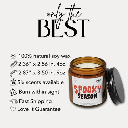 Spooky Season Scented Soy Candle Halloween Decor Cozy Vibes Gift for Friends Halloween-Inspired Scented Candle Gift