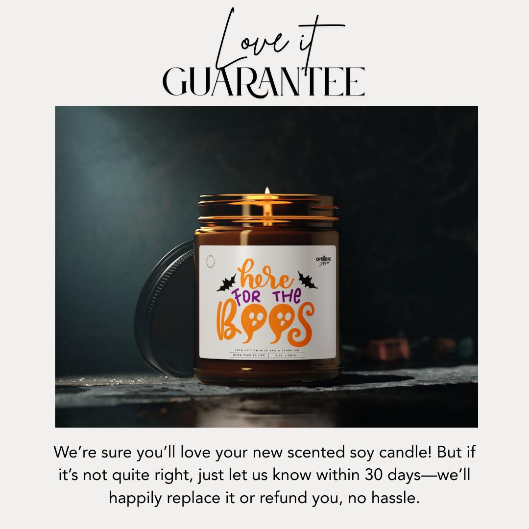 Here for the Boos Halloween Scented Soy Candle Spooky Ghost Candle Fall Decor Cute Gift for Her Trick or Treat Vibes Gift for Halloween