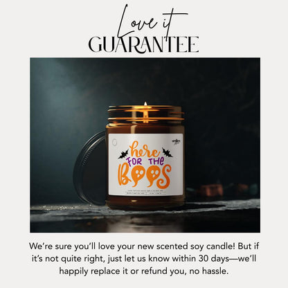 Here for the Boos Halloween Scented Soy Candle Spooky Ghost Candle Fall Decor Cute Gift for Her Trick or Treat Vibes Gift for Halloween