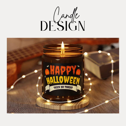 Happy Halloween Scented Soy Candle Spooky Fall Pumpkin Candle Handmade Autumn Home Décor Seasonal Fall Vibes & Gift Giving Halloween Gift