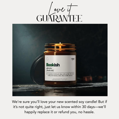 Bookish Scented Soy Candle, Gift for Book Lovers