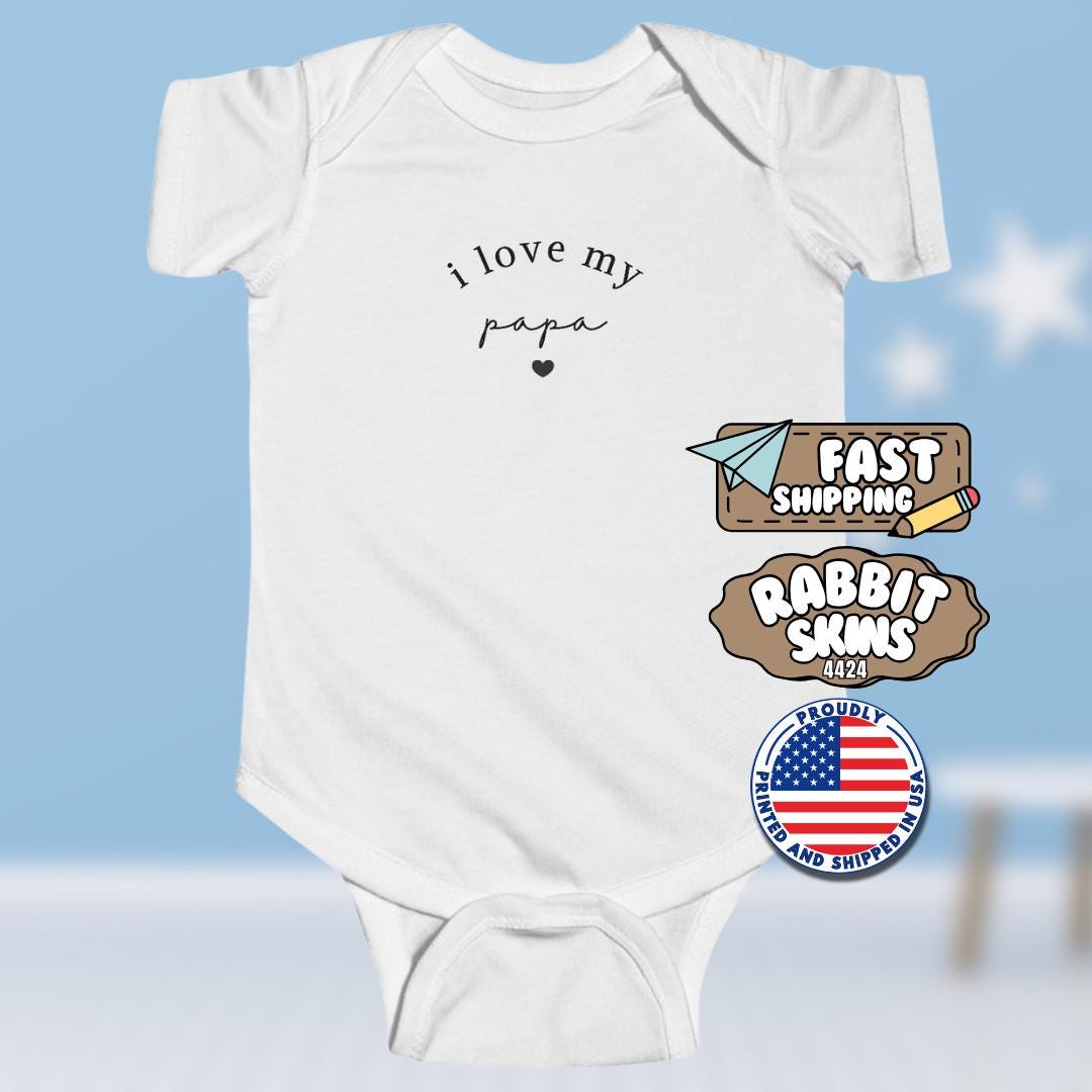 I Love My Papa Infant Fine Jersey Bodysuit Baby Shower Outfit Baby Clothes for Grandparents Day Adorable Onesie Gift for Baby from Papa
