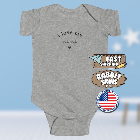 I Love My Mimi Infant Fine Jersey Bodysuit Sweet Infant Onesie for Baby Girl or Boy Mimi Gift Idea Mimi Present Grandbaby Mimi Baby Outfit