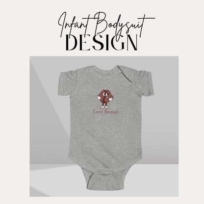 Cool Beans Infant Fine Jersey Bodysuit Cute Cartoon Baby Clothes Baby Shower Gift Newborn Outfit Onesie Baby Bodysuit Trendy Baby Apparel